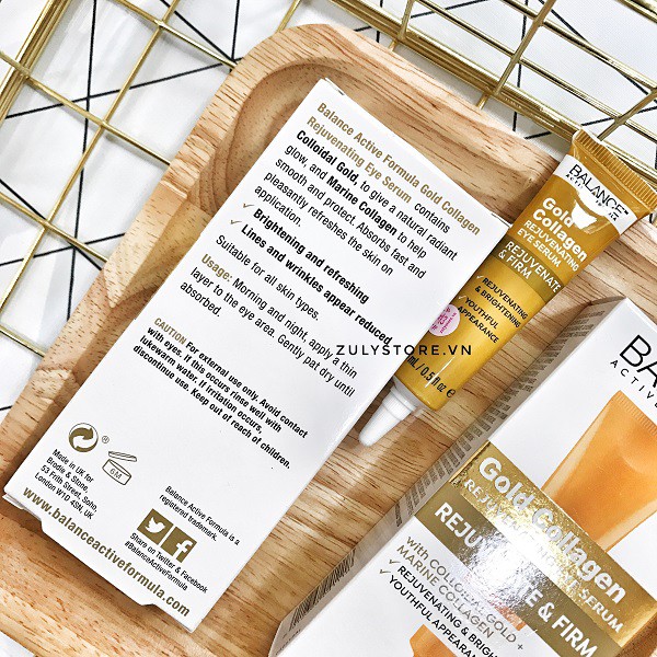 Kem mắt dưỡng mắt, giảm nếp nhăn BALANCE active formula GOLD COLLAGEN serum 15ml | BigBuy360 - bigbuy360.vn