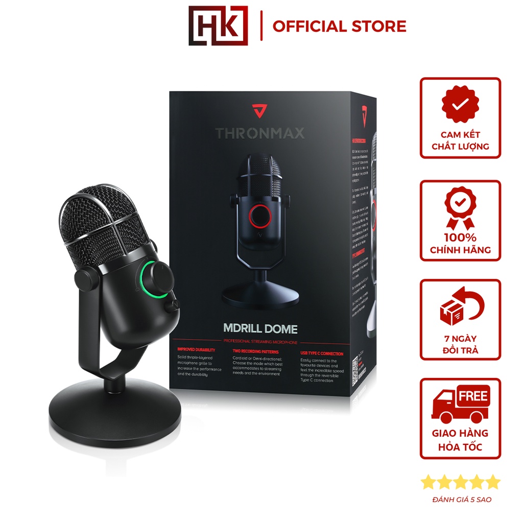 [Mã ELHACE giảm 4% đơn 300K] Microphone Live Stream Mdrill Dome M3 Plus Jet Black 96Khz