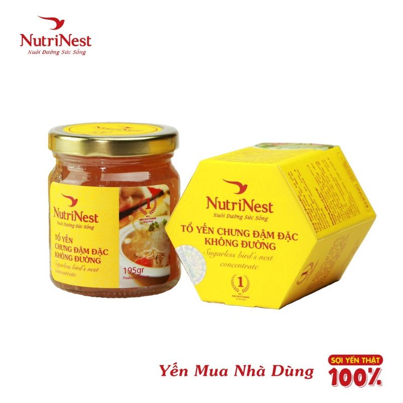 Tổ Yến Chưng Đậm Đặc Không Đường Hủ đơn 195g