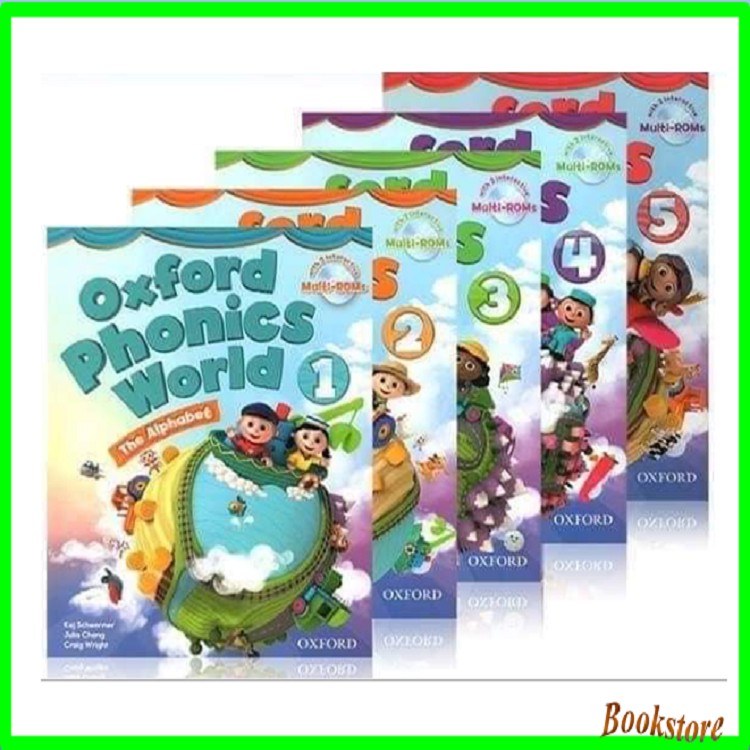 Oxford Phonics World - Full level 12345 - bộ gồm 2c, bản A4 và B5 (có file nghe)