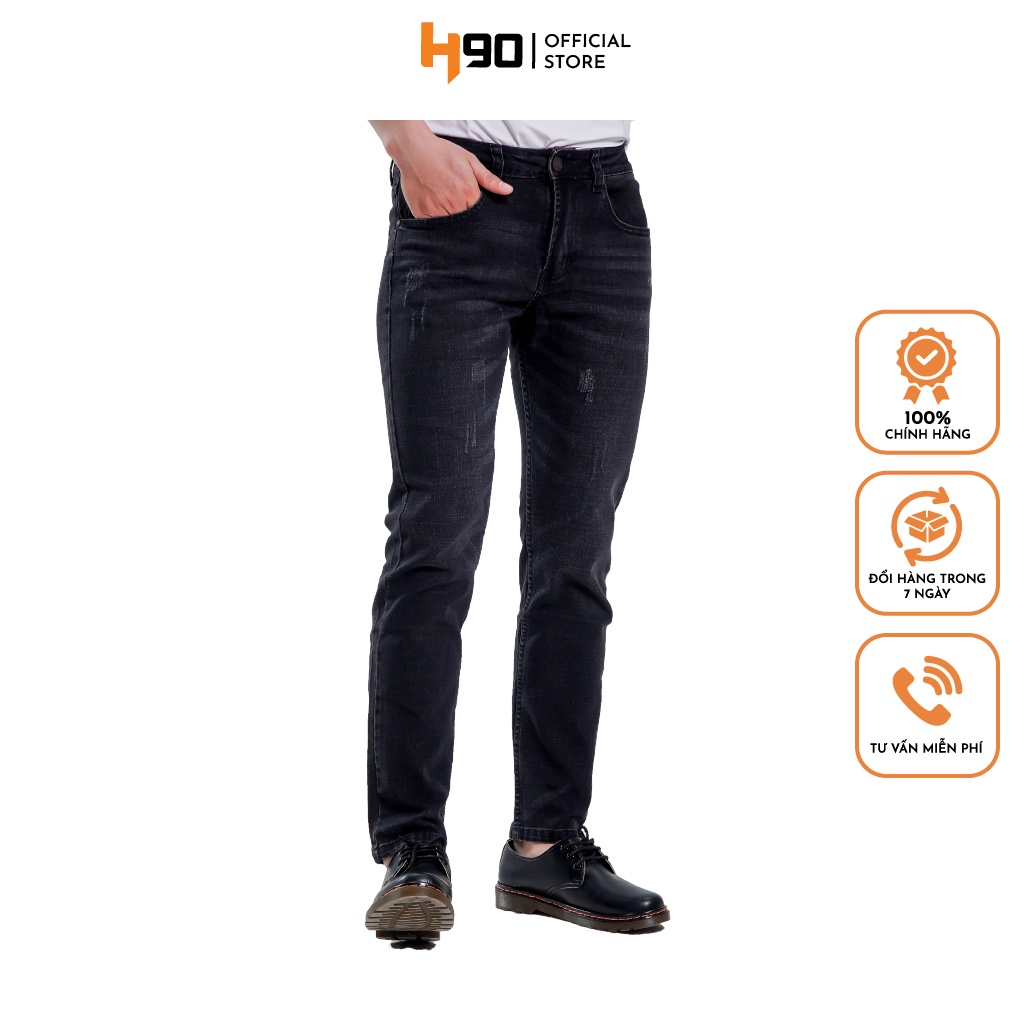 Quần Jean Nam Ống Đứng Cao Cấp H90 Chất Liệu Co Giãn Bền Màu J071