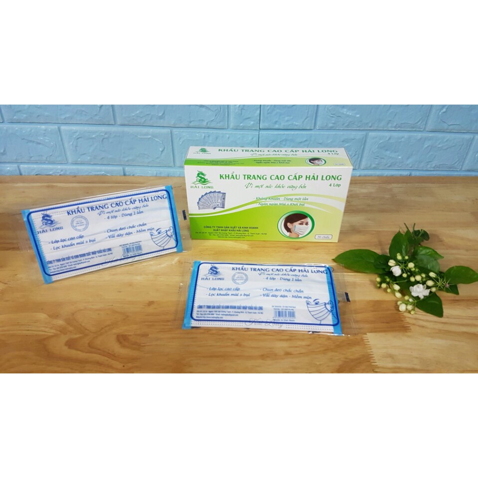 Khẩu trang y tế Hải Long 4 lớp kháng khuẩn, chống bụi mịn
