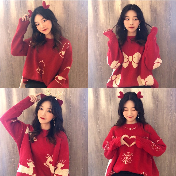Áo len đỏ Noel  ấm áp mùa đông Giáng sinh
