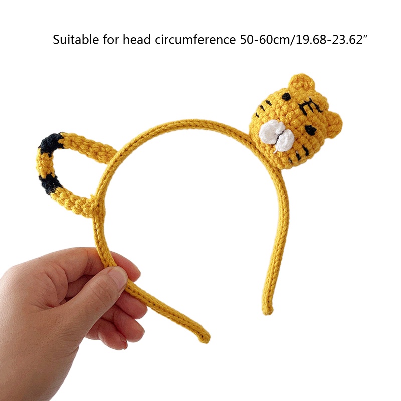 Flgo Băng Đô Cài Tóc Dệt Kim Hình Động Vật Dễ Thương Cho Nữ