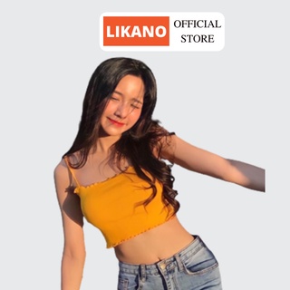 Áo hai dây croptop kiểu 2 dây cuốn biên LIKANO CRT39