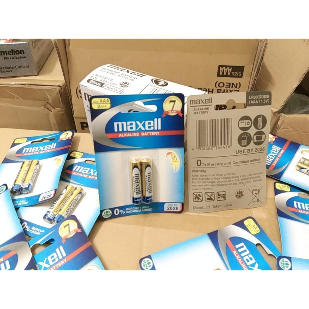 [CHÍNH HÃNG] Vỉ 2 viên Pin AA, AAA Maxell Alkaline 1.5V