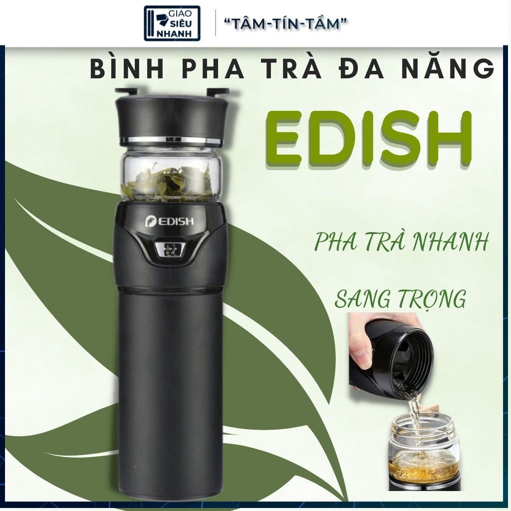 Bình Giữ Nhiệt Kiêm Pha Trà EDISH 450ml, Bình Giữ Nhiệt Có Lõi Lọc Trà, Đựng nước đa năng