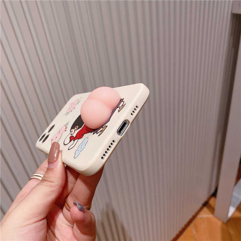 Ốp lưng shin mông đào cạnh vuông bảo vệ cam cho điện thoại iphone/samsung/oppo