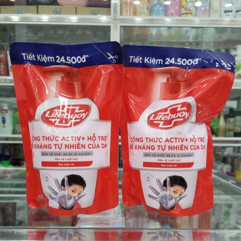 Túi nước rửa tay Lifebuoy bạc bảo vệ 400g