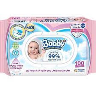 Combo 6 Gói Khăn ướt Bobby Care Hương thơm nhẹ nhàng 100 tờ/gói