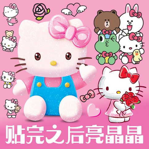 Decal Dán Trang Trí Xe Hơi / Mô Tô Hình Hello Kitty Xinh Xắn