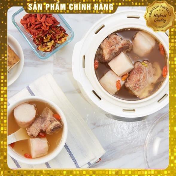 Nồi nấu cháo, ninh, hầm, hấp cách thủy Bear DDZ-B08C1, sử dụng gốm sứ cao cấp