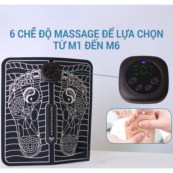 Máy massage bàn chân EMS HM-C3,máy massage xung điện trị liệu cho bàn chân,thư giãn giảm mêt mỏi,lưu thông máu