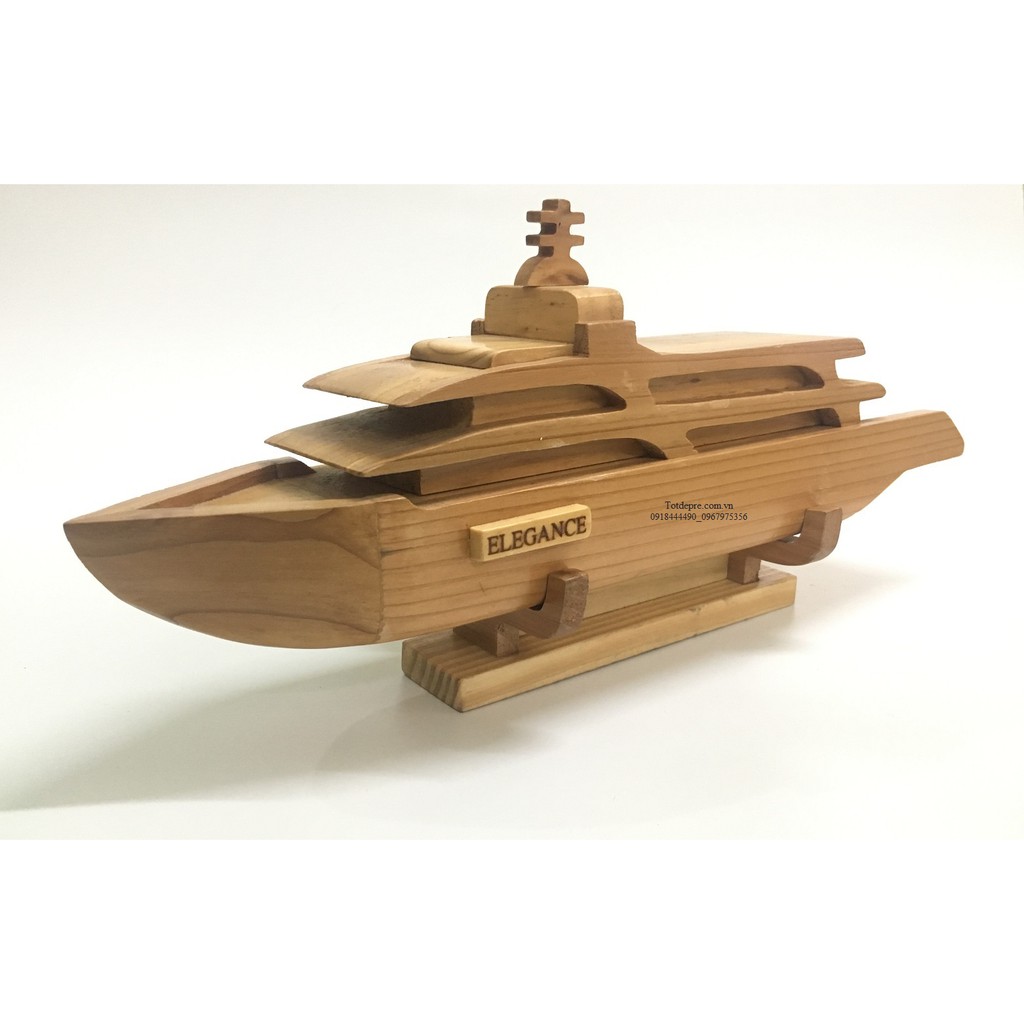 Mô hình đồ chơi gỗ để bàn du thuyền