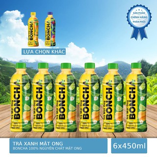 Lốc 6 Chai Nước Giải Khát Trà Mật Ong Nguyên Chất Boncha 450ml