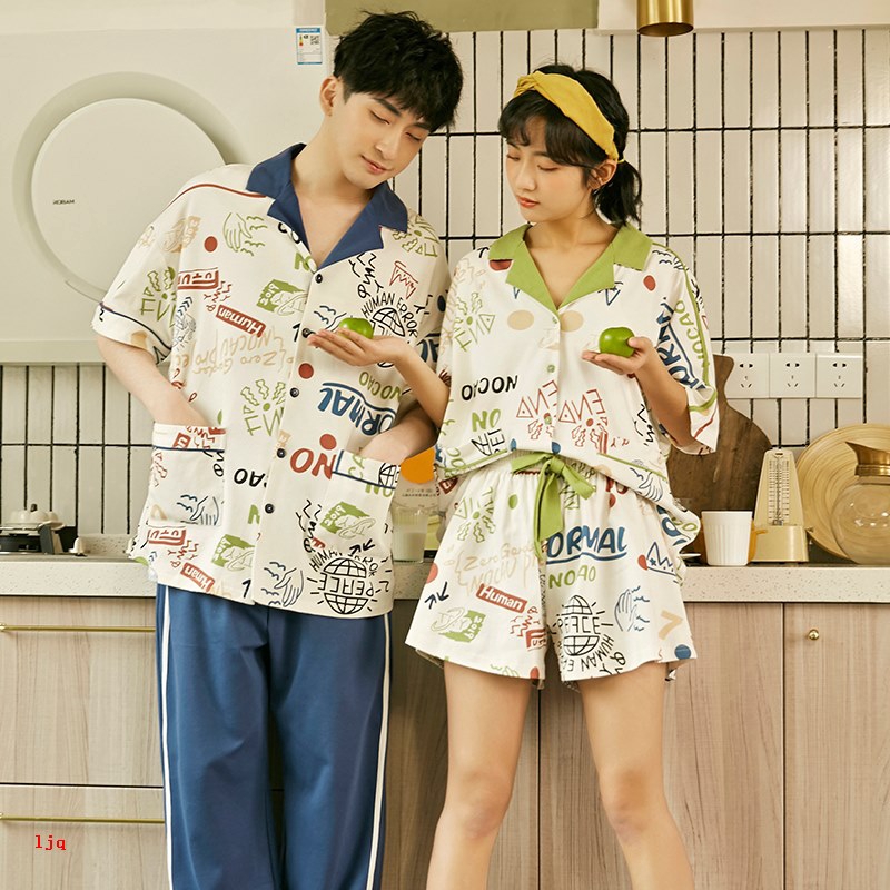 Bộ Đồ Ngủ Cotton Ngắn Tay Xinh Xắn Dành Cho Các Cặp Đôi | BigBuy360 - bigbuy360.vn