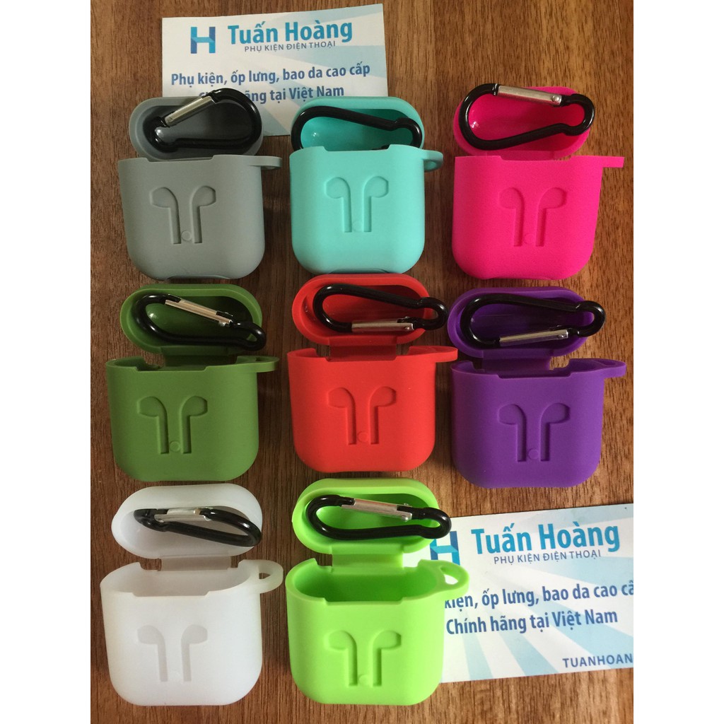 Ốp silicon Airpod/Airpods bảo vệ tai nghe Apple + móc cheo | BigBuy360 - bigbuy360.vn
