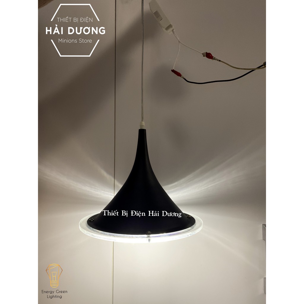 Chao đèn tròn nắp gỗ decor phong cách Bắc Âu TN123 (Trắng/Đen)