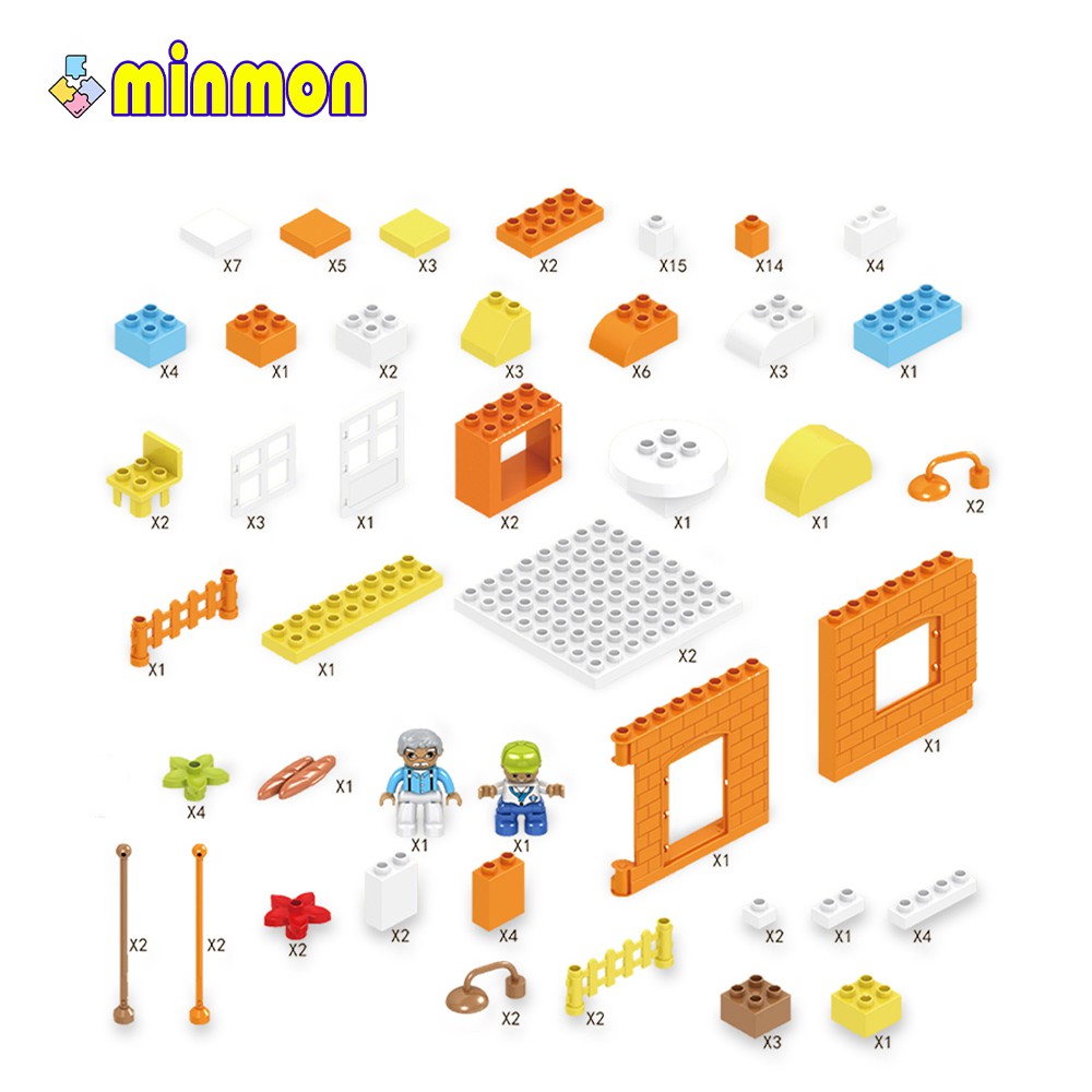 Bộ đồ chơi lego MINMON hình ngôi nhà 122 mảnh - MM0023