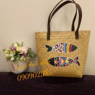 Giỏ xách cỏ bàng lục bình cói túi xách nữ thời trang handmade giỏ xách áo dài