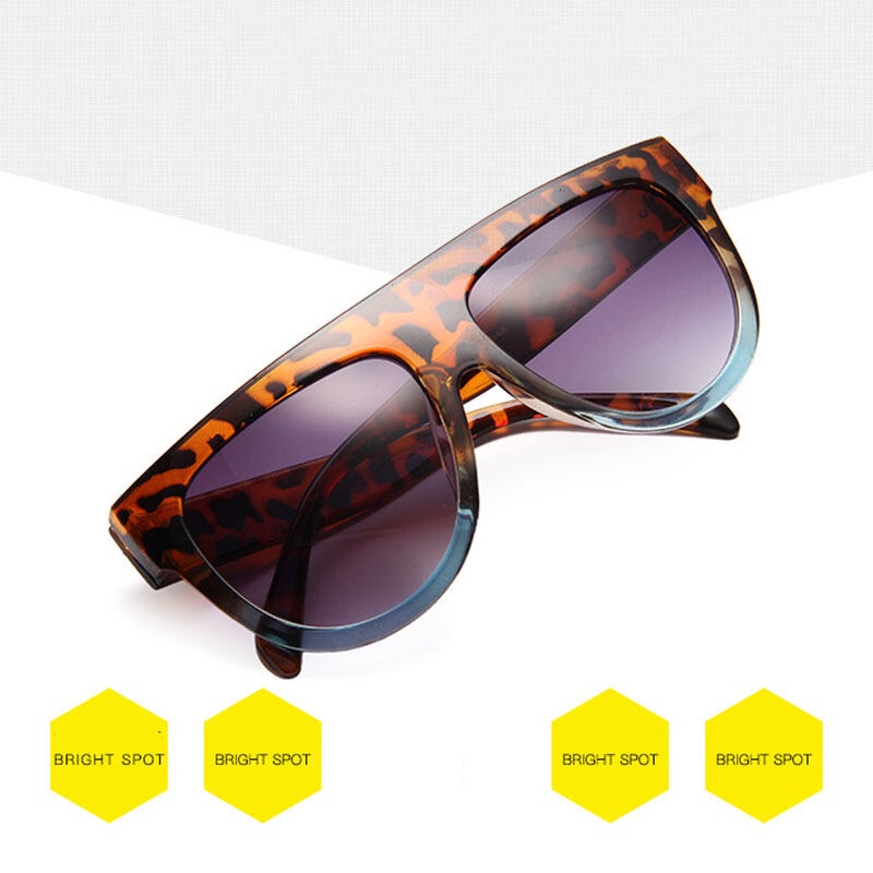Kính Mát PTQ Tròng Màu Gradient Họa Tiết Da Báo Thời Trang Cho Nữ