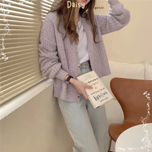 [SP Tốt,Hỏa Tốc] Áo Khoác Cardigan Len Áo Len Trơn Gân Form Rộng Phong Cách Hàn Quốc - Mã AOL015