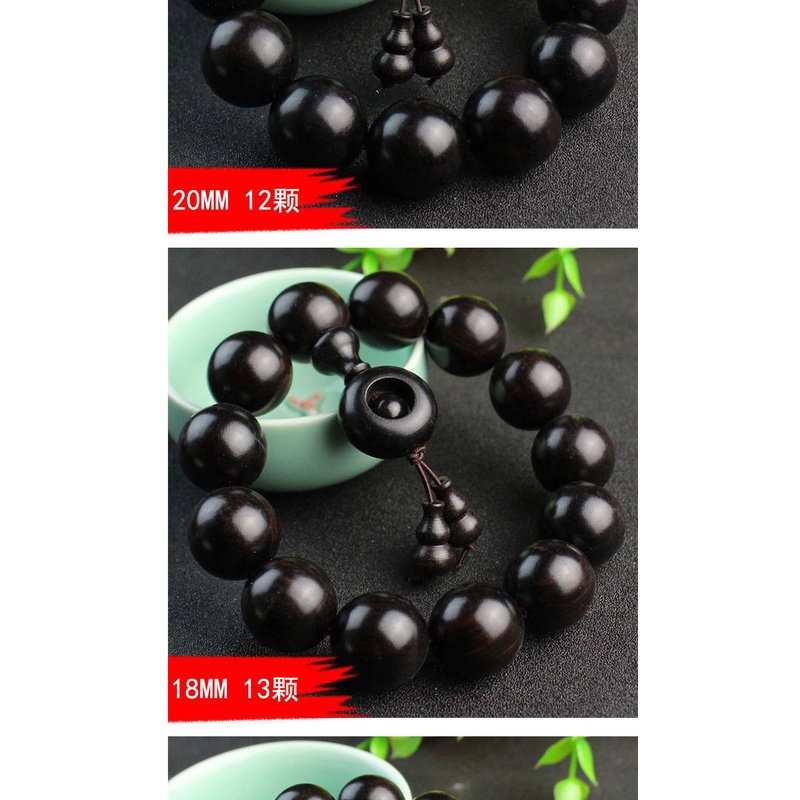 Vòng Tay Chuỗi Hạt Gỗ Mun Màu Đen Thời Trang Cho Nam Và Nữ