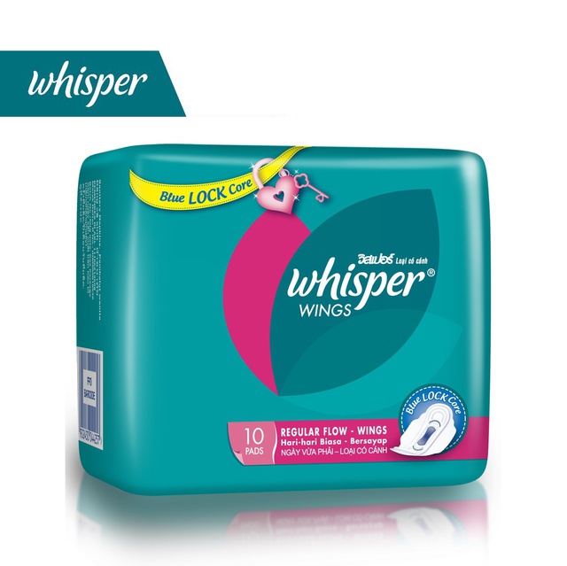 Băng Vệ Sinh Whisper Cánh Thường 10 Miếng 23cm