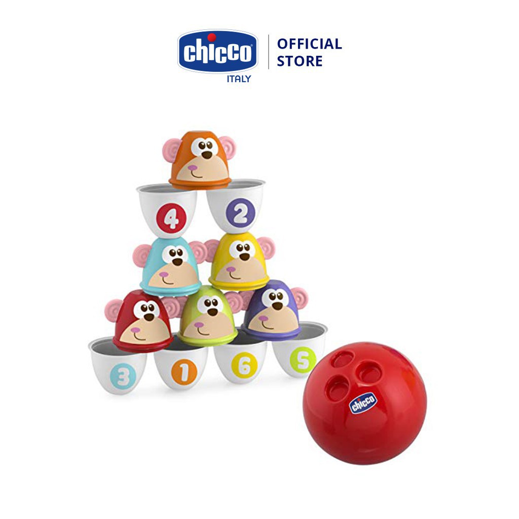 Đồ chơi Bowling khỉ con Chicco 18M+ (Bộ 6 chiếc)