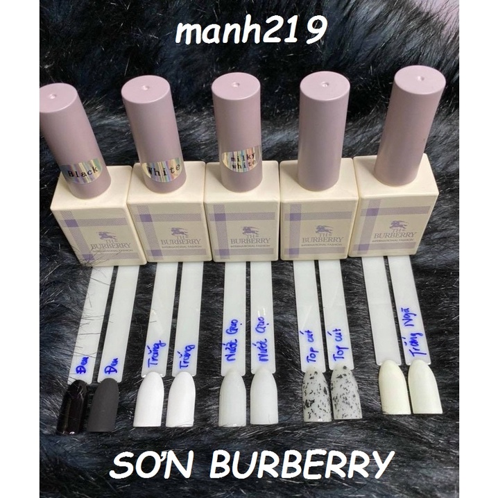 Sơn Gel Đen, Trắng, Nước Gạo, Trắng ngà, Trứng Cút Burberry Chai 15ml - manh219
