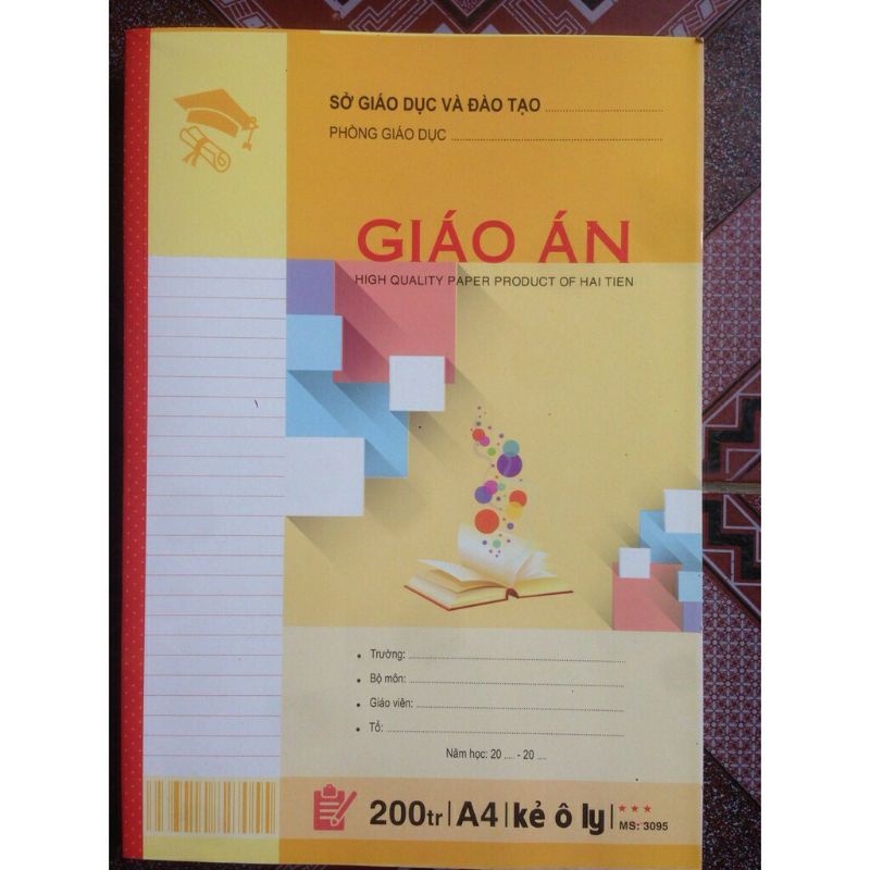 Vở giáo án ôly 200 trang, ô ly khổ A4