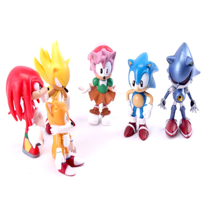 Bộ 6 Mô Hình Nhân Vật Sonic Trang Trí Bộ Búp Bê Trứng Làm Quà Tặng Cho Trẻ Em