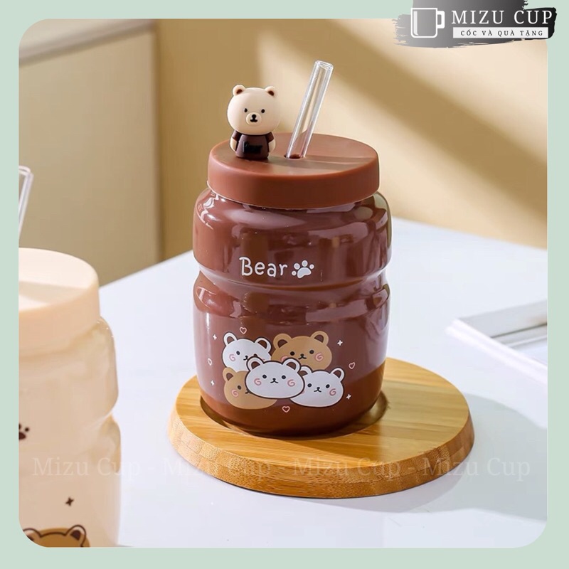 Bình nước gốm sứ cao cấp hình gấu Bear dễ thương |Mizu
