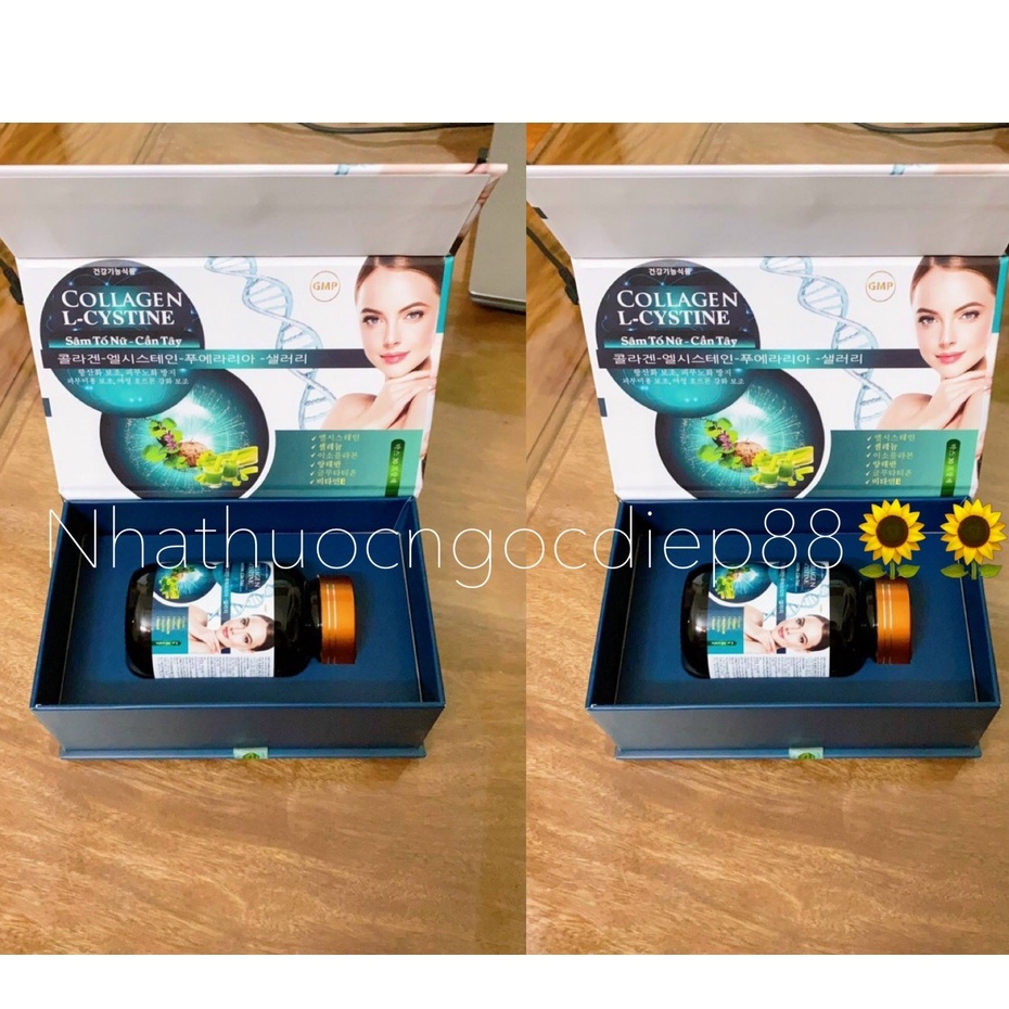 COLLAGEN L-CYSTINE sâm tố nữ -cần tây bổ sung collagen ổn định nội tiết tố thải độc cơ thể (Màu XD)