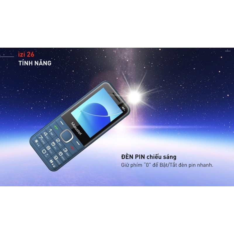 Điện thoại Masstel Izi 26 4G loa to, chữ to Pin siêu khỏe - bảo hành chính hãng 12 tháng