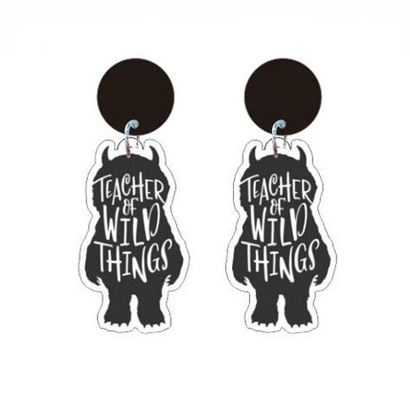 Khuyên Tai Acrylic Hình Quả Táo Màu Đỏ Cầu Vồng Dành Cho Nữ