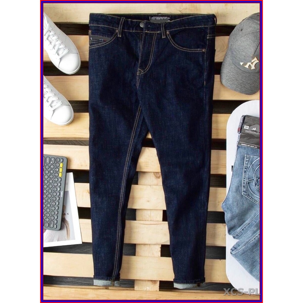 Quần jean nam cao cấp XANH ĐẬM TRƠN 05 chất giãn cực đẹp không xù lông, không ra màu 05txanh154
