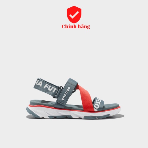 [Chính hãng] SHONDO Sandal F6 sport future xám đỏ thiết kế  giới hạn đế 3CM Nam Nữ