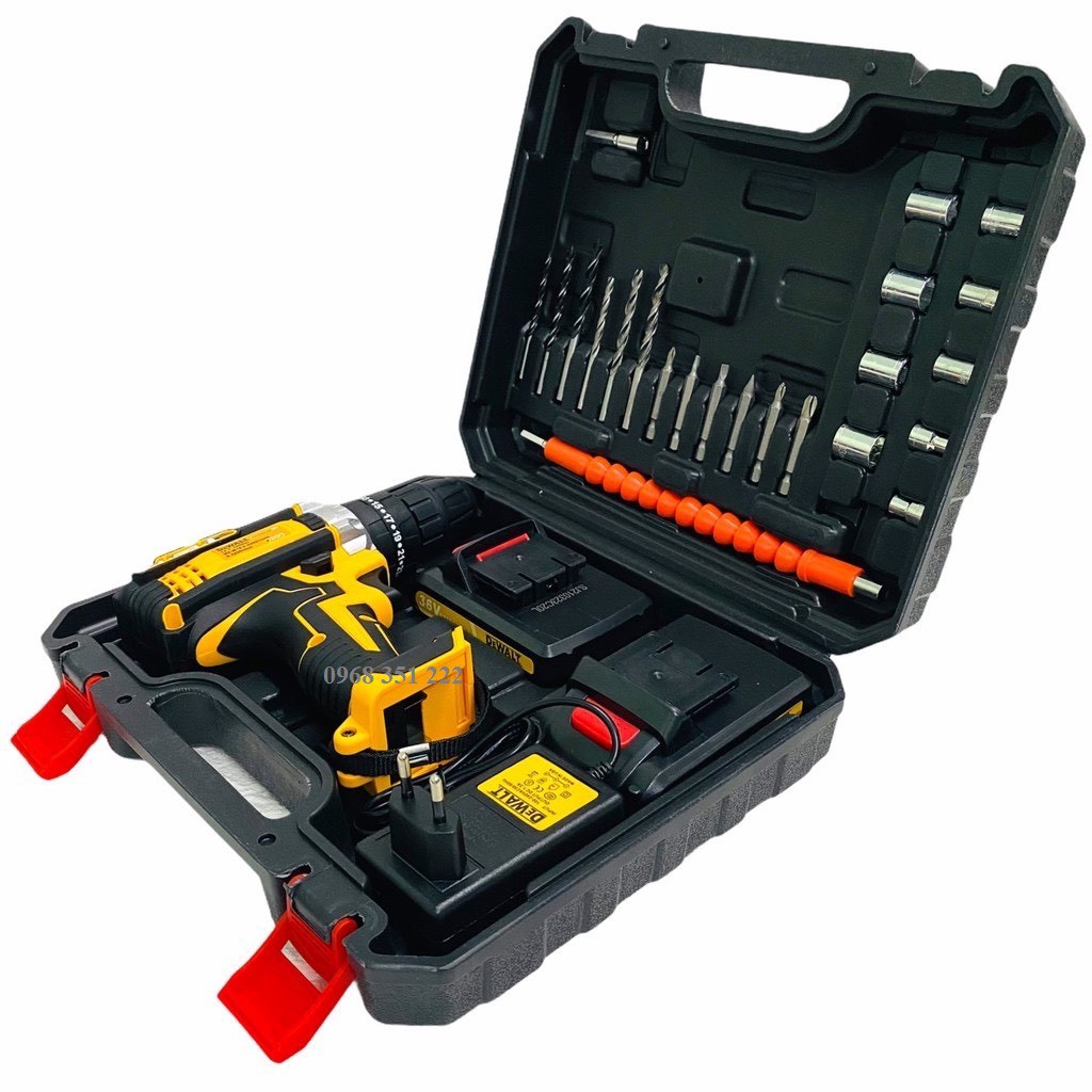 Máy Khoan Pin DeWaLT 26V 3 Chức Năng, tặng kèm bộ phụ kiện 24 MÓN