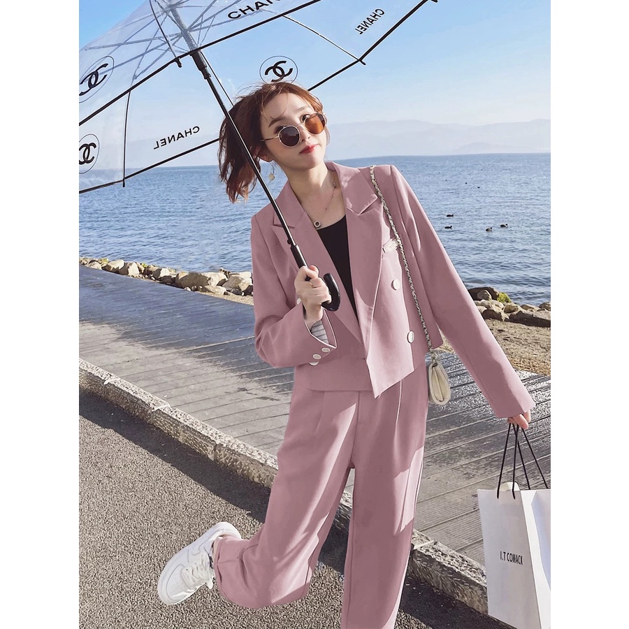 Set áo vest blazer kèm quần dài HB thiết kế thanh lịch cá tính, đủ size S088 | WebRaoVat - webraovat.net.vn