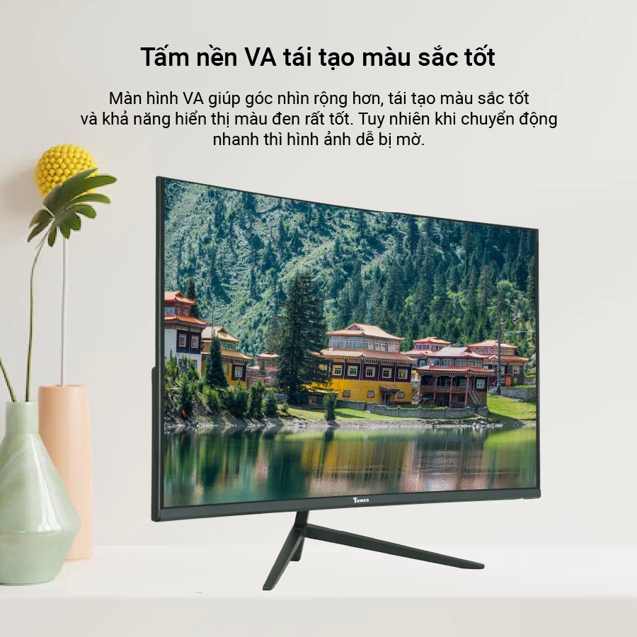 Màn hình máy tính cong Full Viền - 27 inch 75Hz Tomko T272FC , Mới 100% chính hãng - TOMKO
