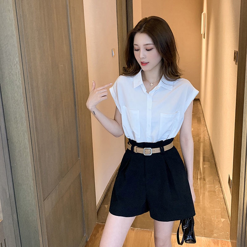 Bộ áo sơ mi + quần short thời trang cá tính cho nữ