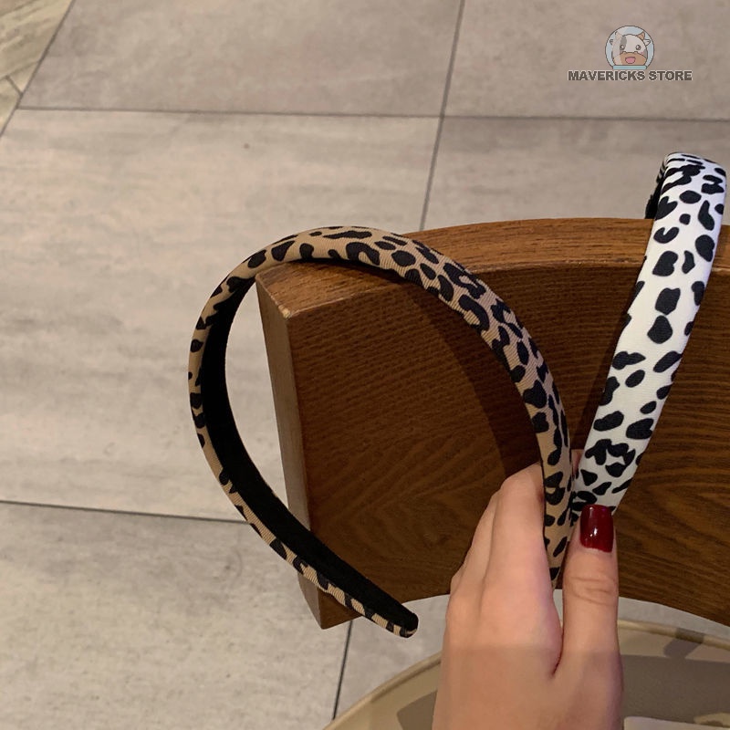 Băng Đô Dây Rút Họa Tiết Da Báo Phong Cách Retro Cho Nữ