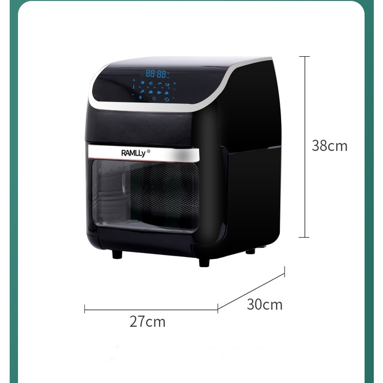 Nồi chiên không dầu Ramlly 12L - Bảo hành 12 tháng, lò nướng đa năng 1500W cho gia đình
