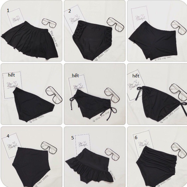 Quần, váy bikini đi biển, chân váy bơi cho nữ màu đen Bikini191 (BÉN LẺ VÁY, QUẦN KHÔNG KÈM ÁO) | BigBuy360 - bigbuy360.vn