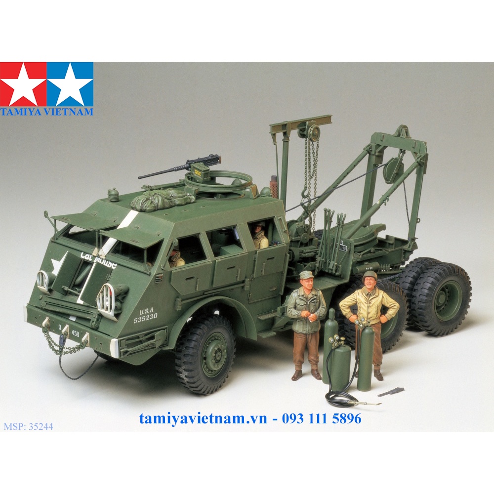 35244 Mô hình quân sự xe móc kéo dùng kéo xe tăng bọc thép của Mỹ 1/35 SCALE M26 ARMORED TANK RECOVERY VEHICLE