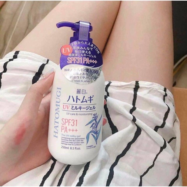 SỮA DƯỠNG THỂ TRẮNG DA CHỐNG NẮNG HATOMUGI THE UV MILKY GEL 250ml SPF 31 PA+++ | BigBuy360 - bigbuy360.vn