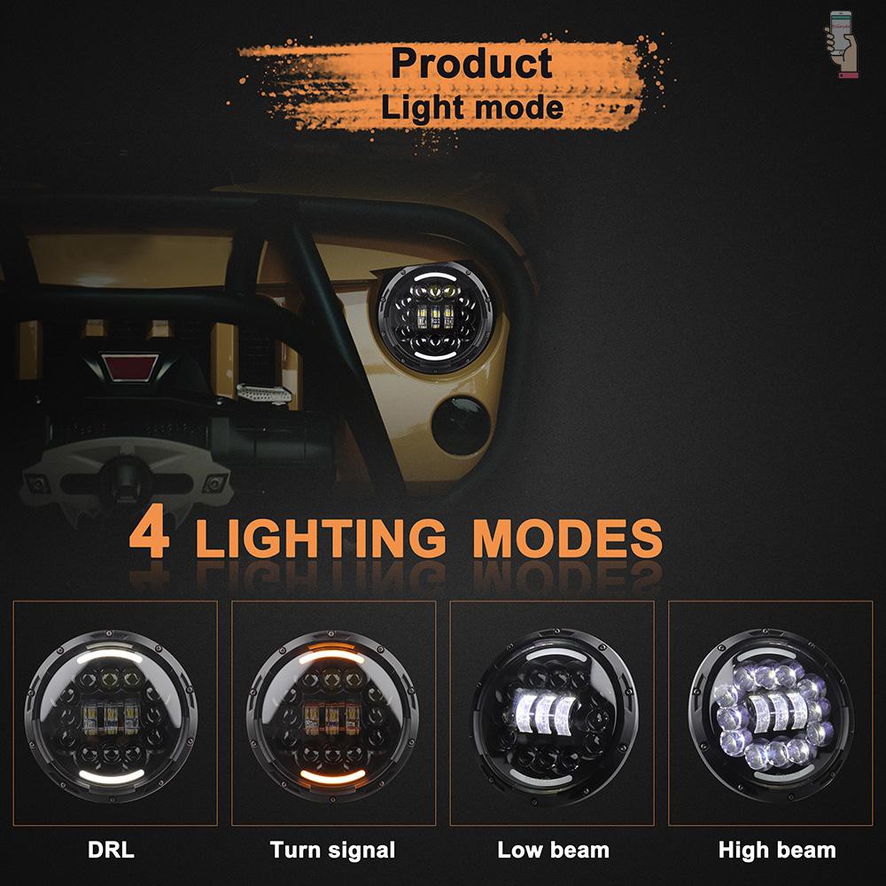 Đèn Pha Led 7 Inch 12V/24V Phong Cách Retro Cho Xe Mô Tô Jeep Wrangler