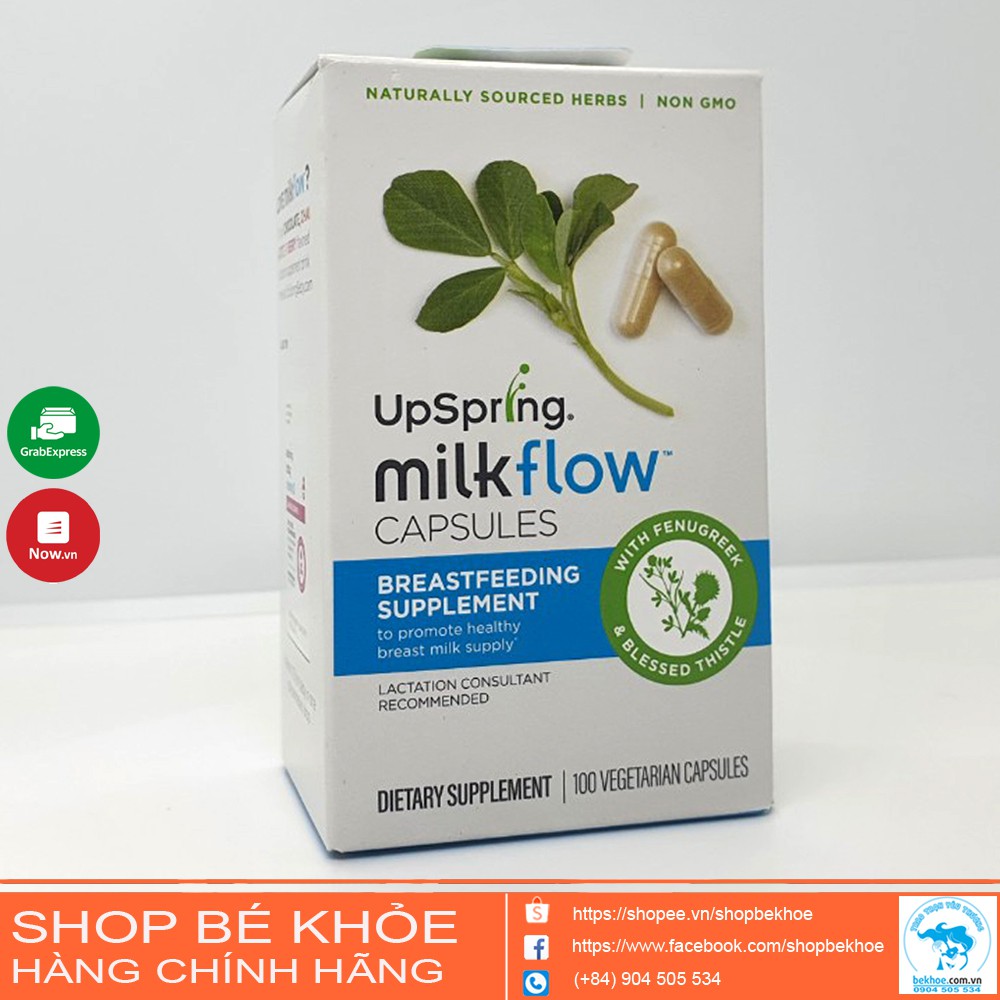 Lợi sữa Upspring Milkflow cỏ cari mỹ - 1800mgr
