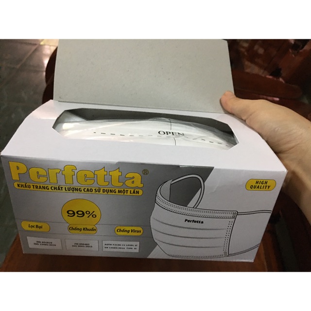 KHẨU TRANG PERFETTA 3 LỚP 50 CÁI